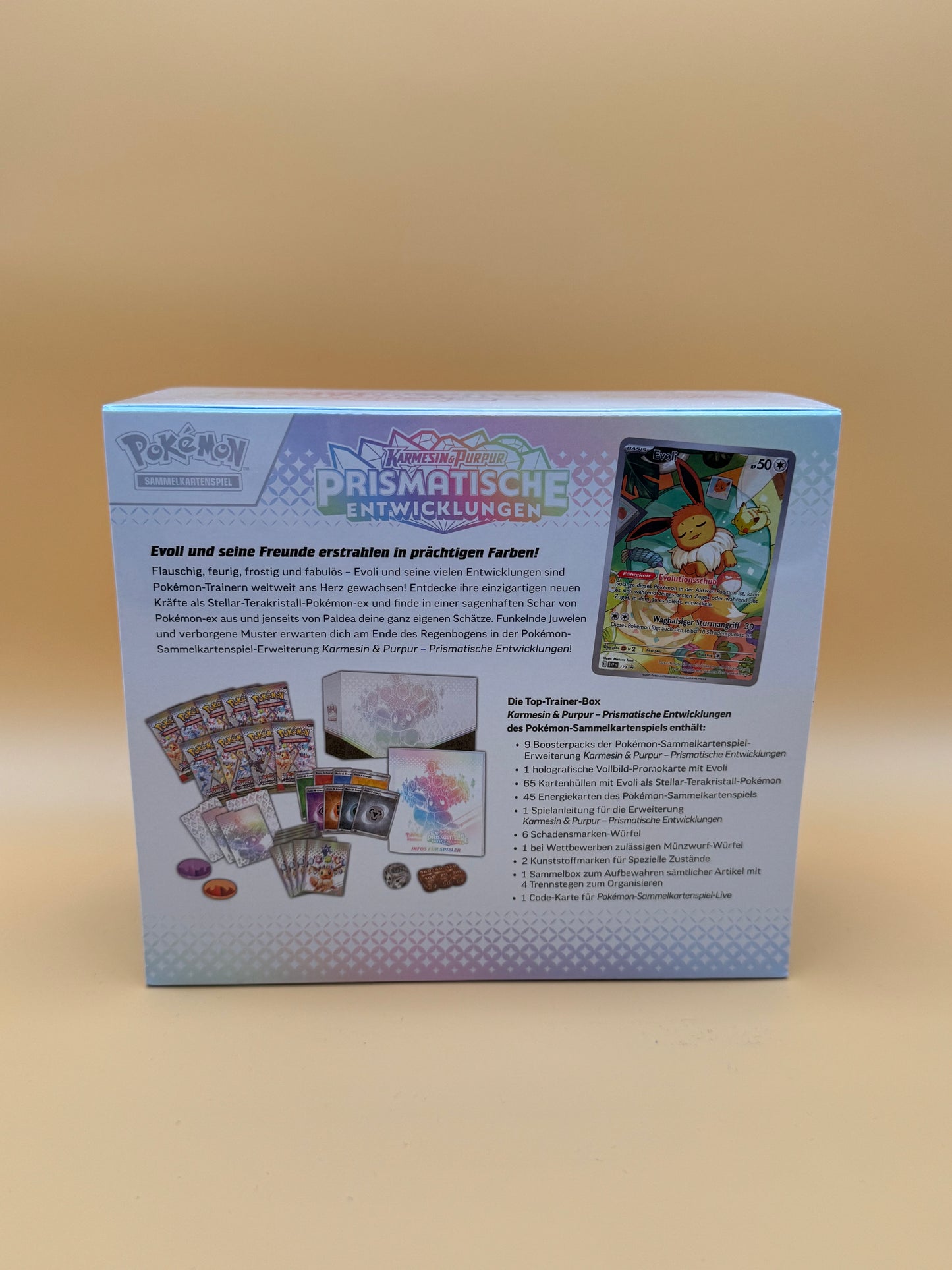 Pokémon Prismatische Entwicklungen Top Trainer Box DE