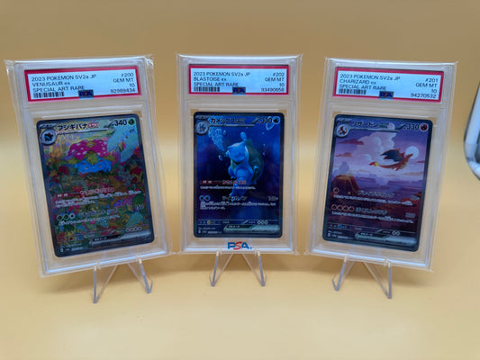Pokémon PSA 10 Charizard Venusaur Blastoise ex SAR Set 201/165 Pokémon Card 151 Japanese